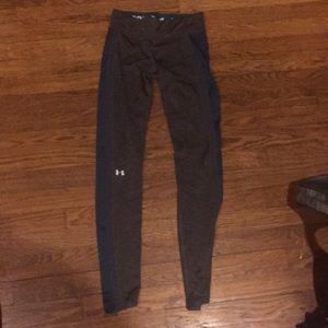 Under armour grey & teal heat gear legging x small